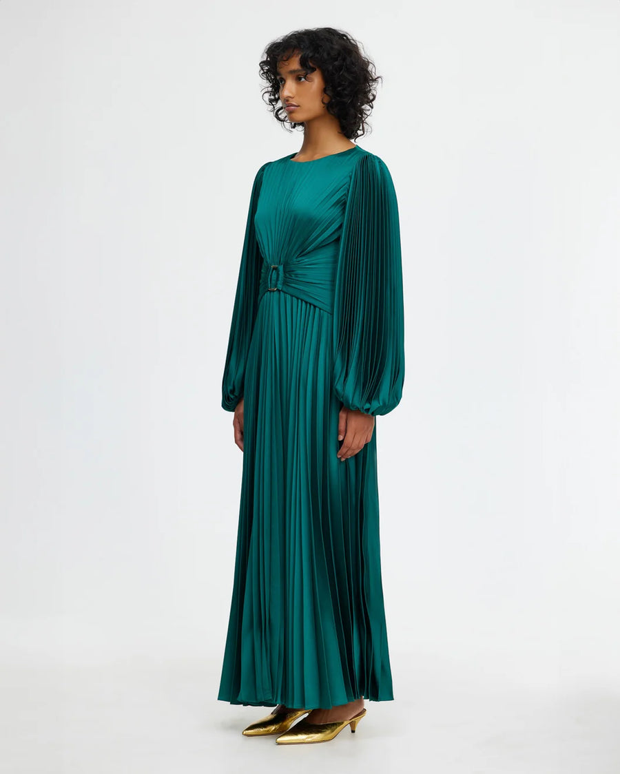 acler Norseman Midi Dress myrtle green on figure side