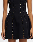 acler Rossgreen Mini Dress black on figure front detail