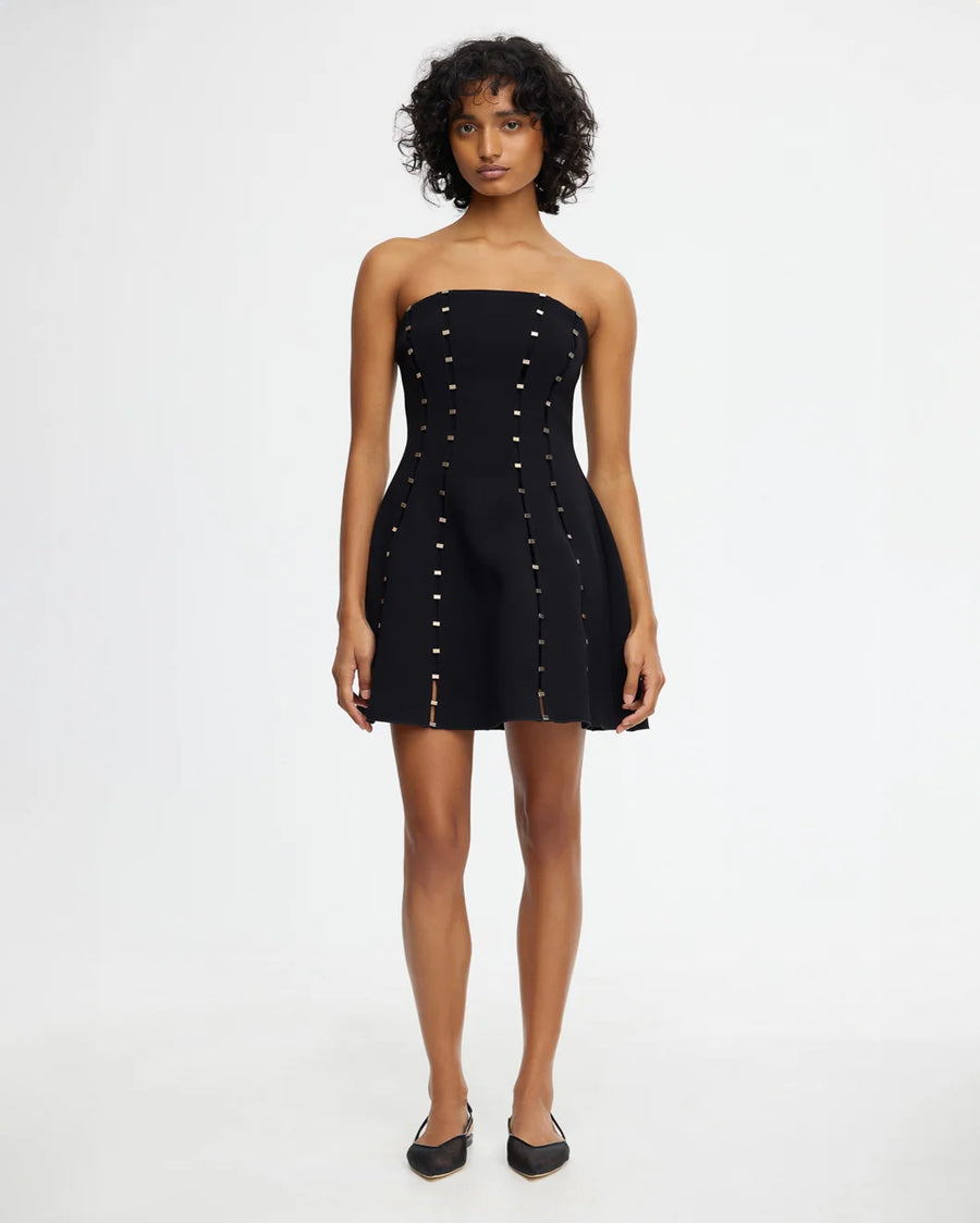 acler Rossgreen Mini Dress black on figure front