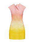 acler Warfield Mini Dress rising sun ombre pink and yellow