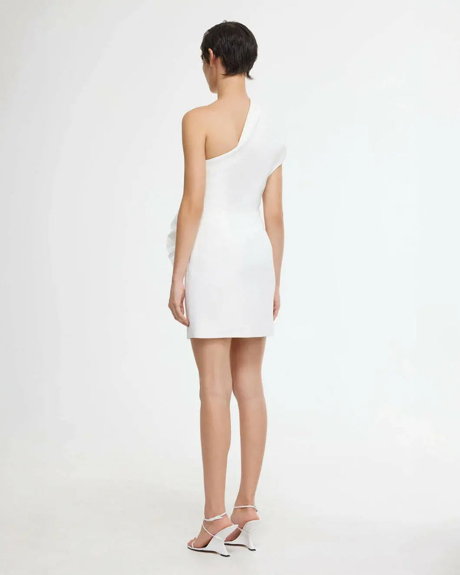 acler webster mini dress ivory white on figure