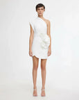 acler webster mini dress ivory white on figure