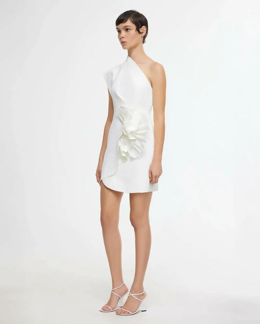 acler webster mini dress ivory white on figure