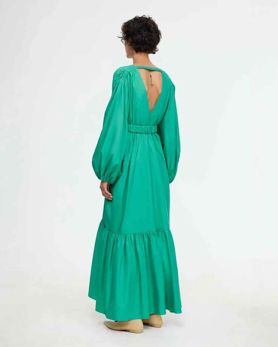 acler springer maxi dress green on figure back