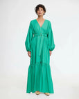 acler springer maxi dress green on figure front