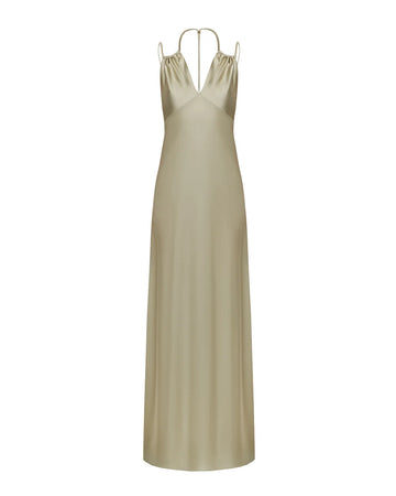 acler Woodlake Maxi Dress stone beige