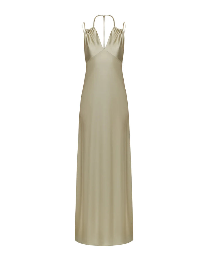 acler Woodlake Maxi Dress stone beige