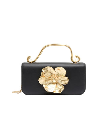 aje Alessia Flower Clutch black