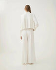 aje estrade pleated pant ivory white on figure back