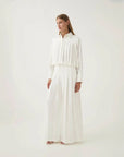 aje estrade pleated pant ivory white on figure side