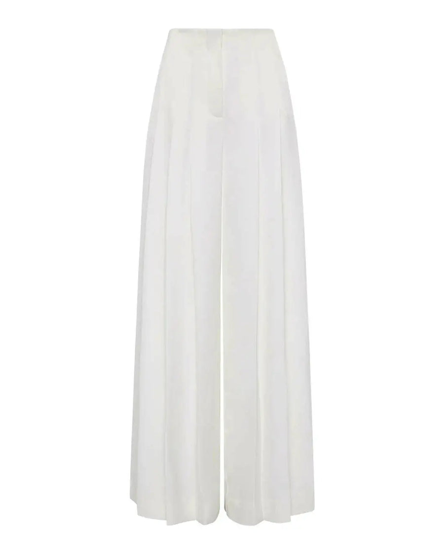 aje estrade pleated pant ivory white