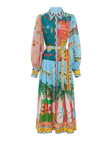 alemais All Aboard Shirtdress multi blue