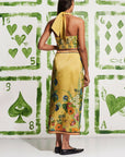 alemais Cresida Sarong Skirt yellow on figure back