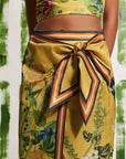 alemais Cresida Sarong Skirt yellow on figure front detail