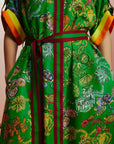 alemais Fiesta Shirtdress green print on figure front detail