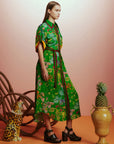 alemais Fiesta Shirtdress green print on figure side