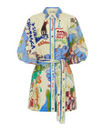 alemais Nadia Mini Shirtdress multi print blue