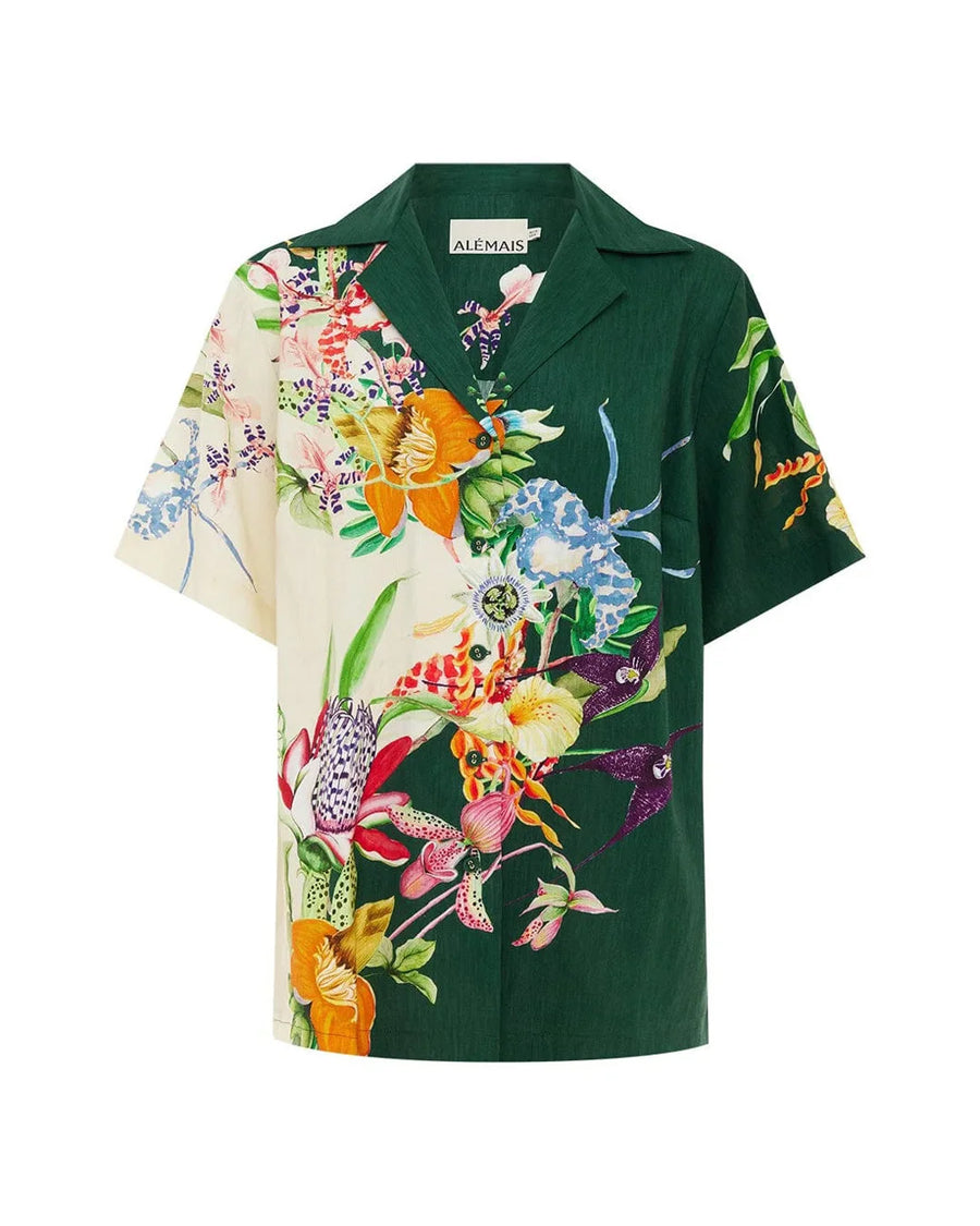 alemais aggie shirt floral green