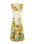 alemais constance midi dress cream floral