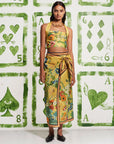 alemais Cresida Sarong Skirt yellow on figure front