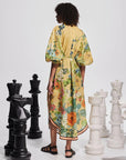 alemais Cresida Shirtdress yellow floral on figure back