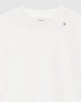 anine bing auburn tee ivory white detail