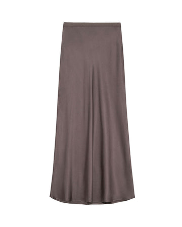 anine bing bar silk skirt iron brown isolated
