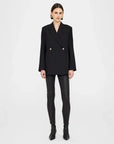 anine bing kaia blazer black on figure front