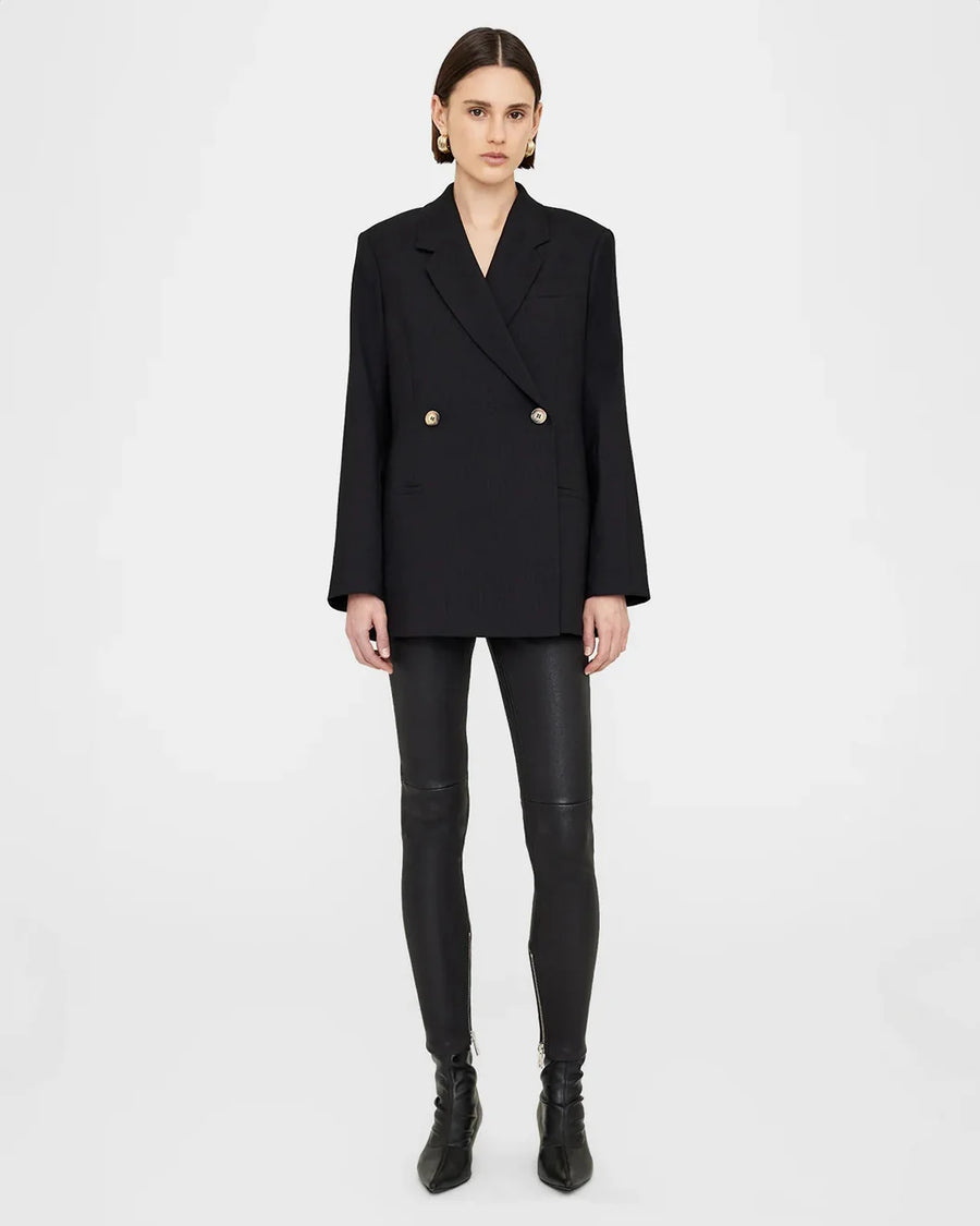 anine bing kaia blazer black on figure front