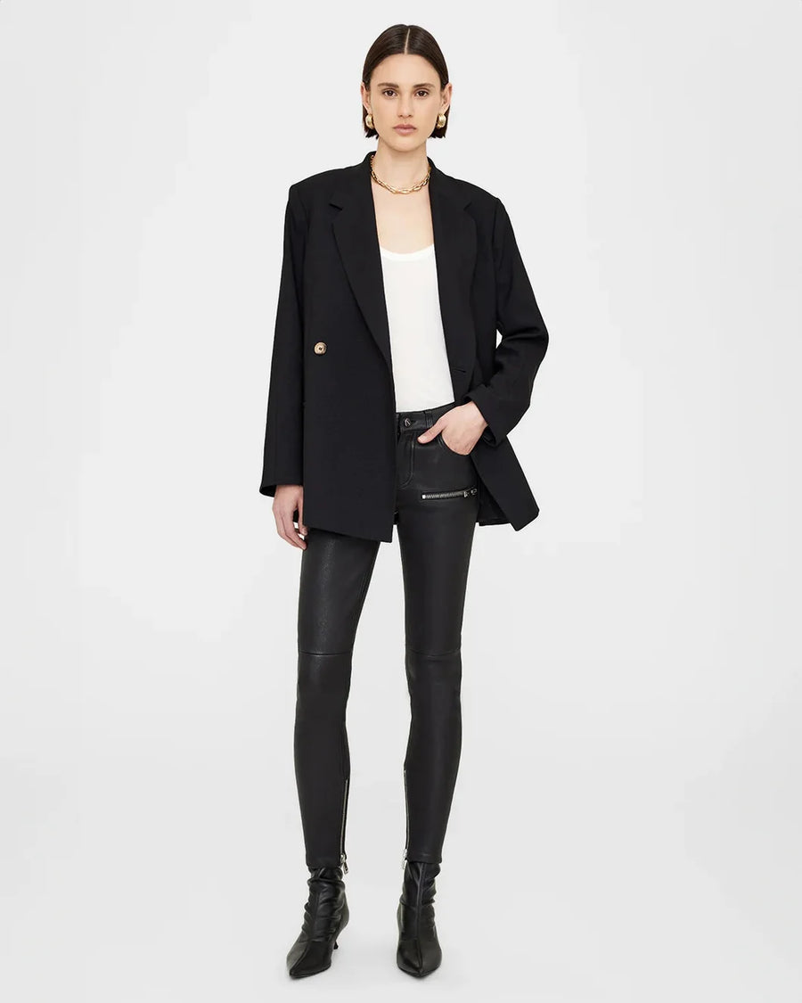 anine bing kaia blazer black on figure front