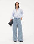 another tomorrow light wash Carpenter Denim Pant on figure front