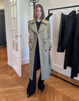 another tomorrow Convertible Trench olive and black on figure