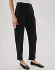 another tomorrow Curved Cargo Pant black on figure side detail