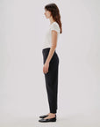 another tomorrow Curved Cargo Pant black on figure side