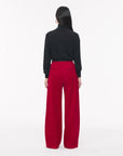 another tomorrow wide leg suit pant ruby red on figure back