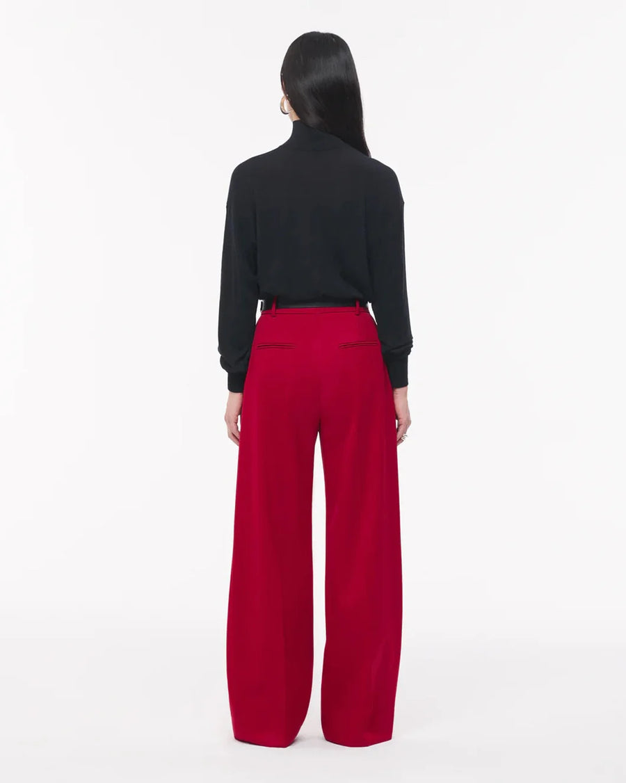 another tomorrow wide leg suit pant ruby red on figure back