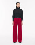 another tomorrow wide leg suit pant ruby red on figure front