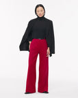 another tomorrow wide leg suit pant ruby red on figure front