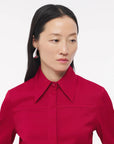 another tomorrow biased seamed shirt ruby red on figure front detail