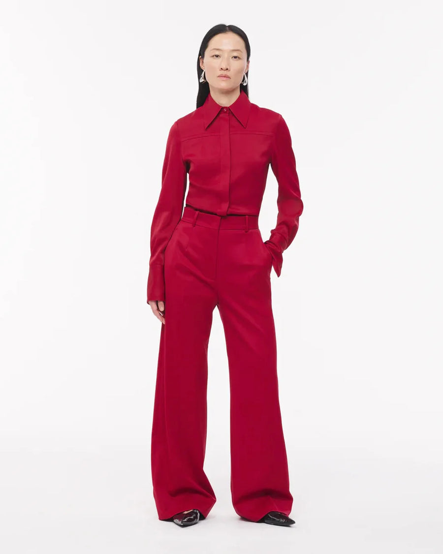 another tomorrow biased seamed shirt ruby red on figure front