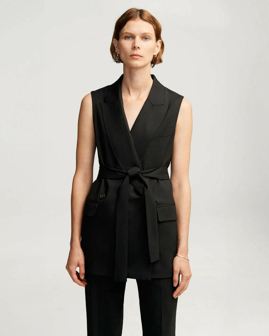 Belted Vest in Seasonless Wool