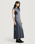 argent minimal bias dress blue stone side