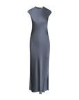 argent minimal bias dress blue stone