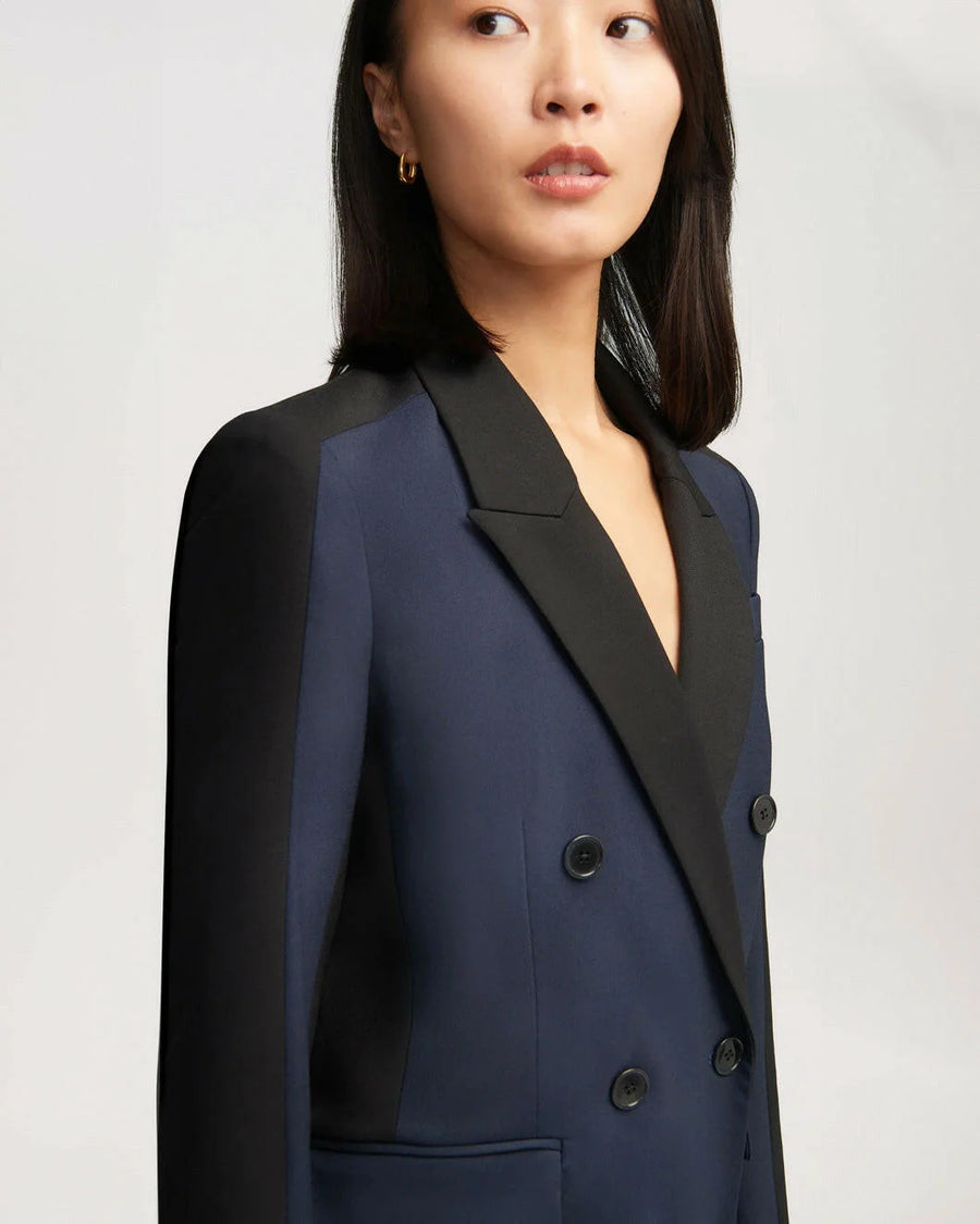 Colorblocked Double Breasted Blazer