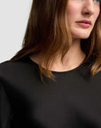 argent long sleeve bias top black front detail