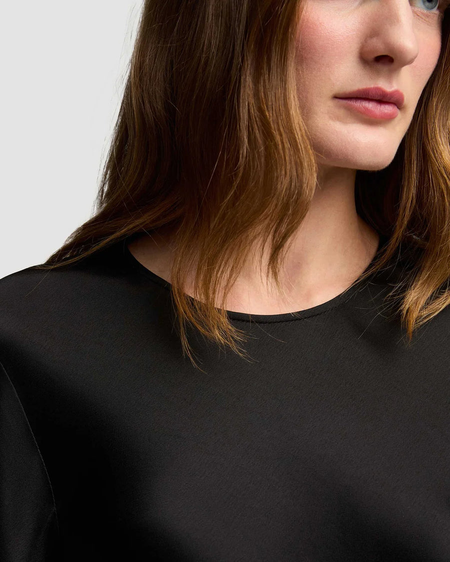 argent long sleeve bias top black front detail