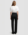 argent Straight Leg Trouser in Seasonless Wool Black on figure back