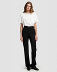 argent Straight Leg Trouser in Seasonless Wool Black on figure front