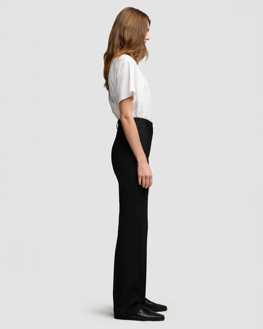 argent Straight Leg Trouser in Seasonless Wool Black on figure side