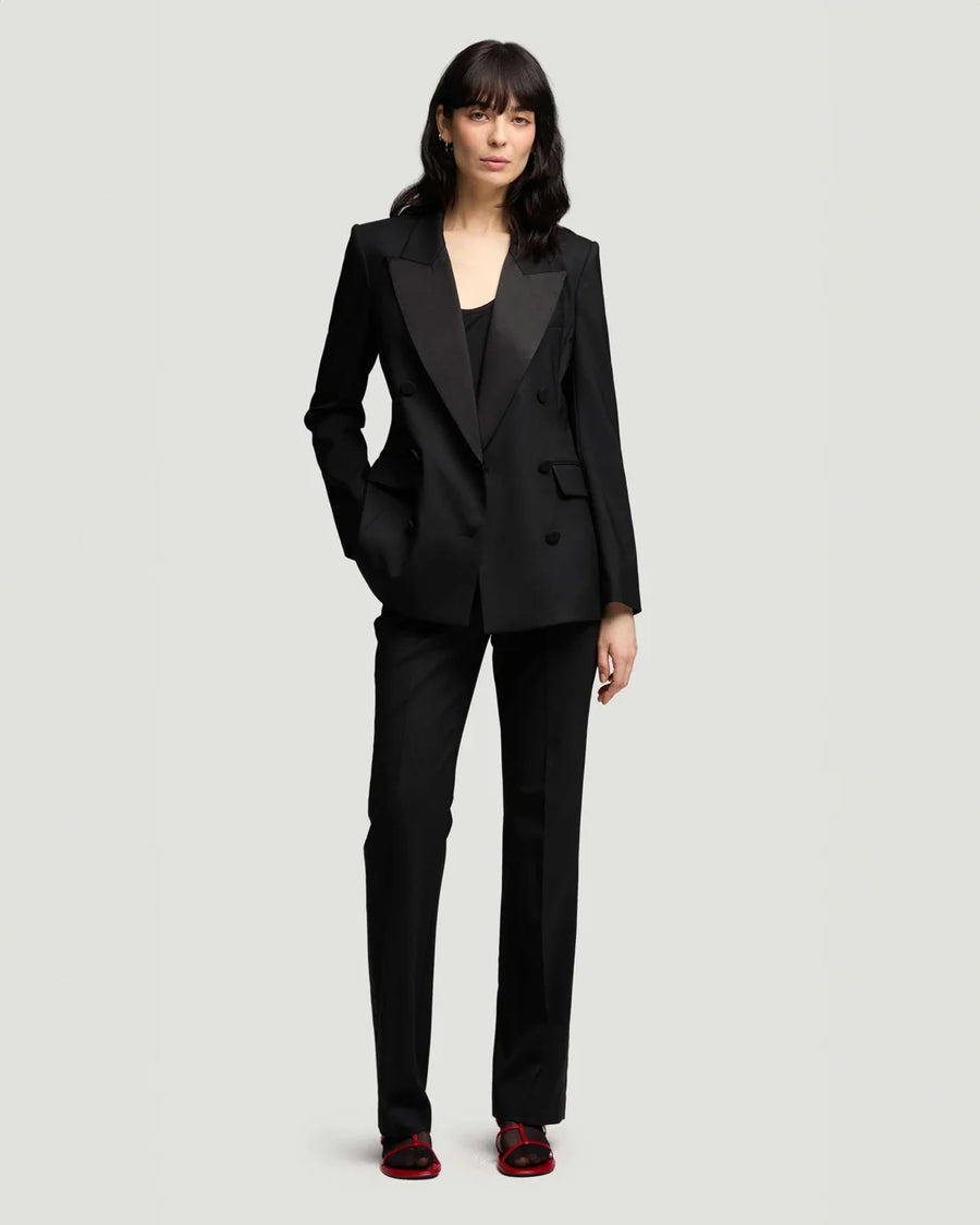 argent tuxedo blazer black on figure front